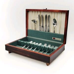 WMF Stainless Flatware Cromargan Shadowpoint 22 pcs Set For 4 Serving Germany